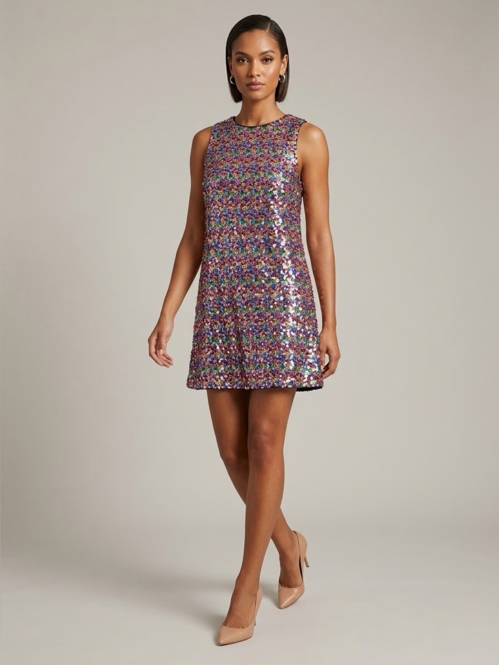 TCEC Multicolor Sequin Party Sleeveless Dress Size Medium